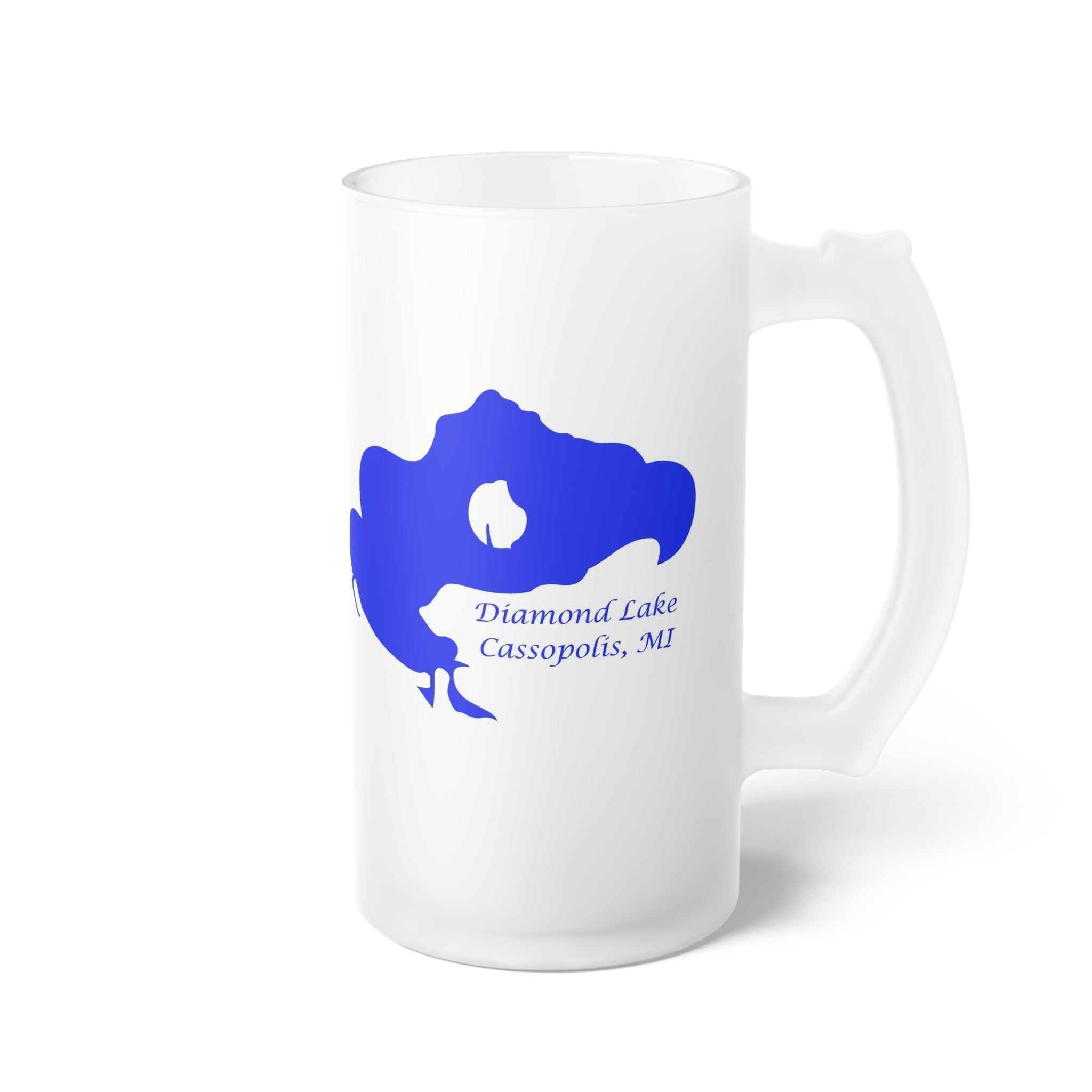 Frosted Diamond Lake Glass Beer Mug