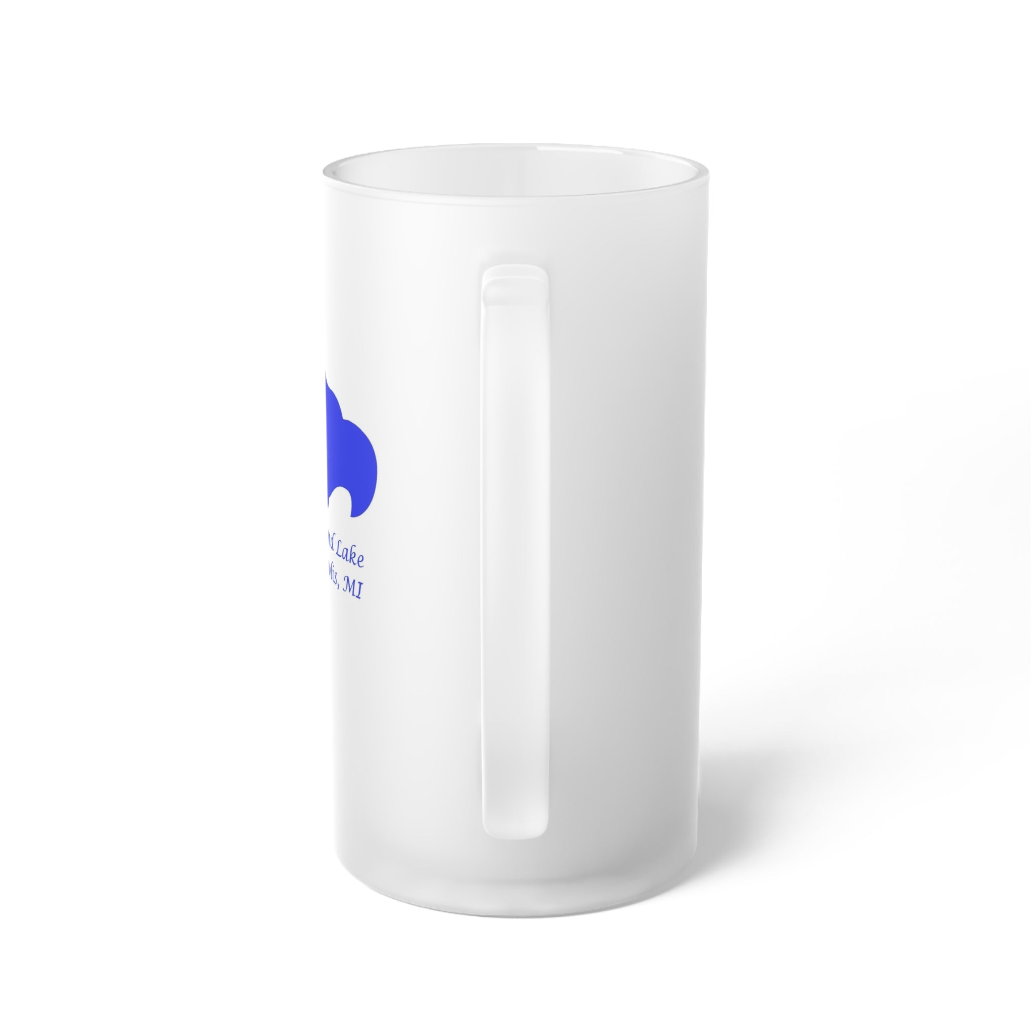 Frosted Diamond Lake Glass Beer Mug