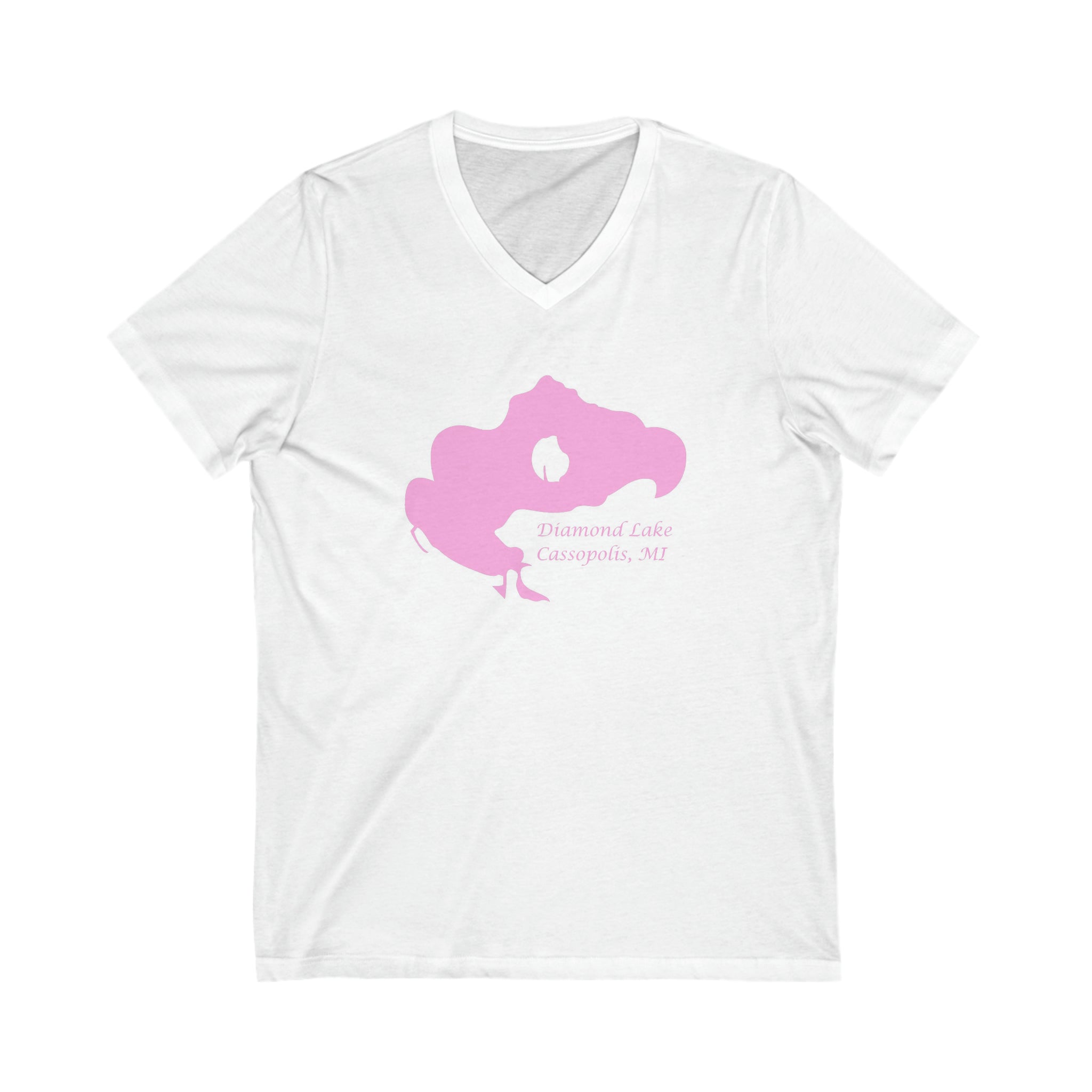 Diamond Lake Jersey Short Sleeve V-Neck Tee White