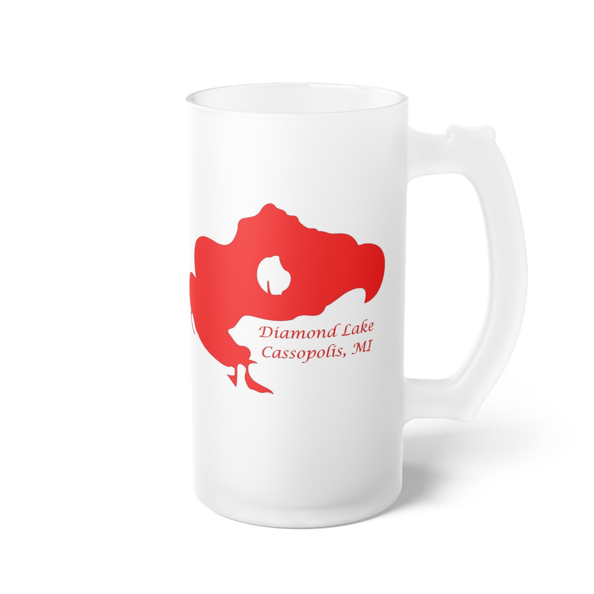 Diamond Lake Frosted Glass Beer Mug