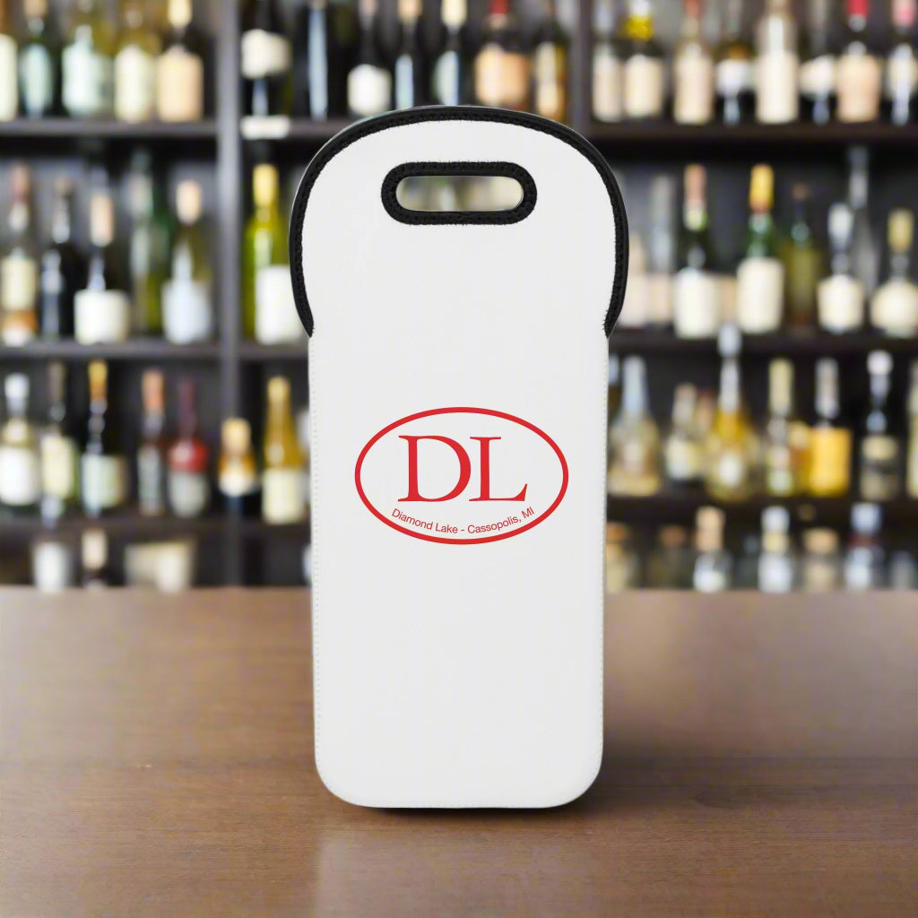 Diamond Lake Oval Logo Red Wine Tote Bag