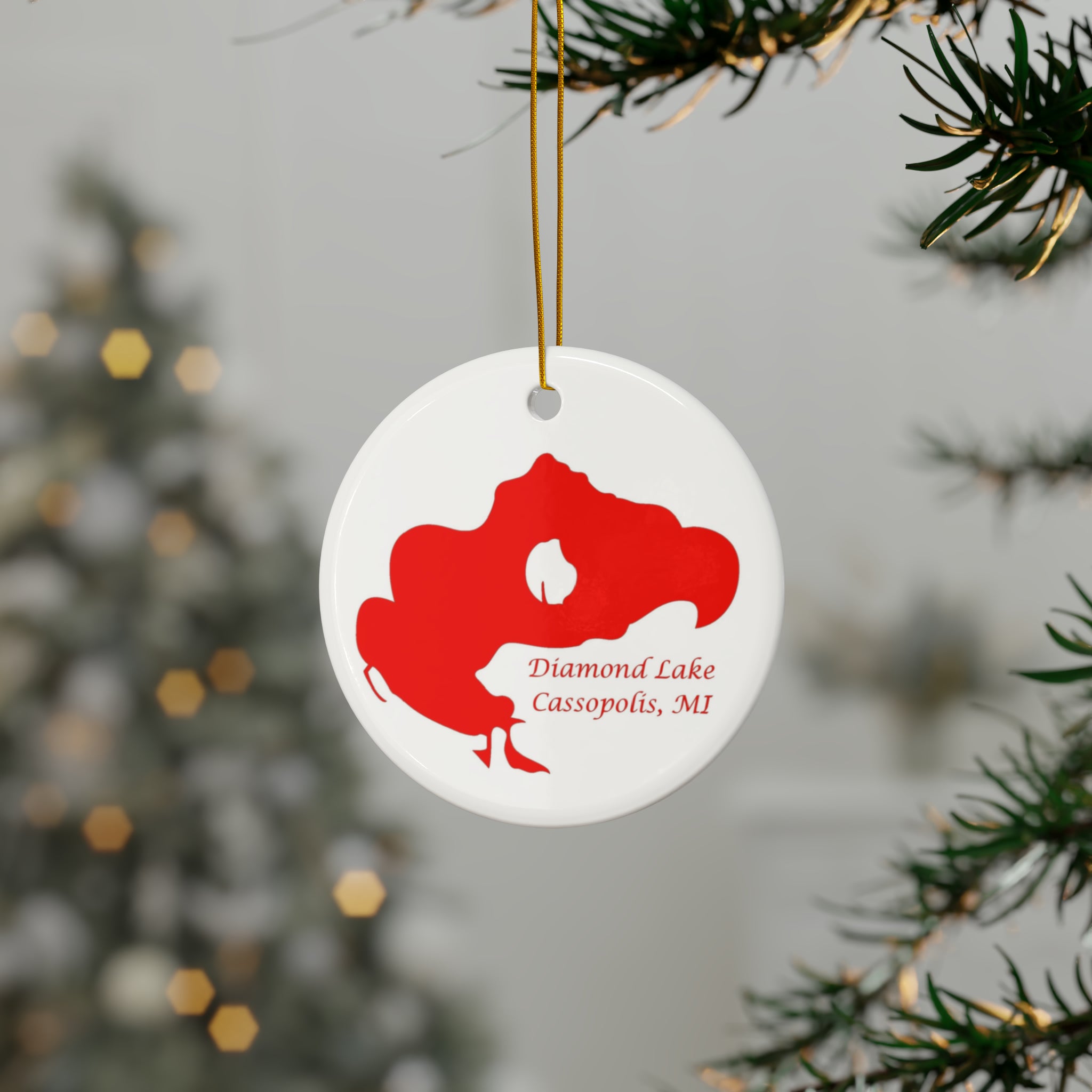 Diamond Lake Ceramic Holiday Ornaments (1pc, 3pcs, 5pcs, 10pcs)