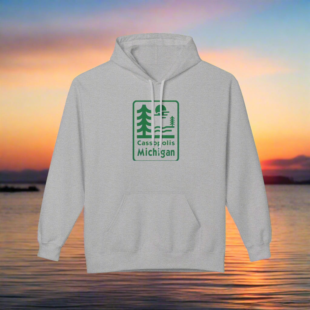 Cassopolis Michigan Nature Fleece Hoodie - Unisex Midweight Sweatshirt