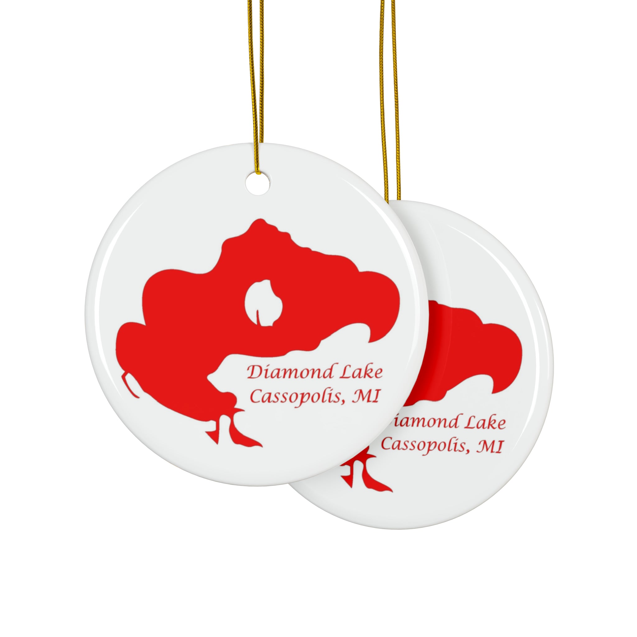 Diamond Lake Ceramic Holiday Ornaments (1pc, 3pcs, 5pcs, 10pcs)