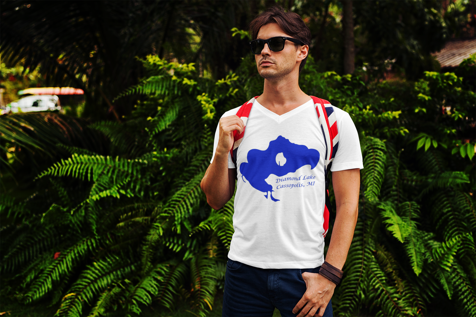 Diamond Lake Jersey Short Sleeve V-Neck Tee