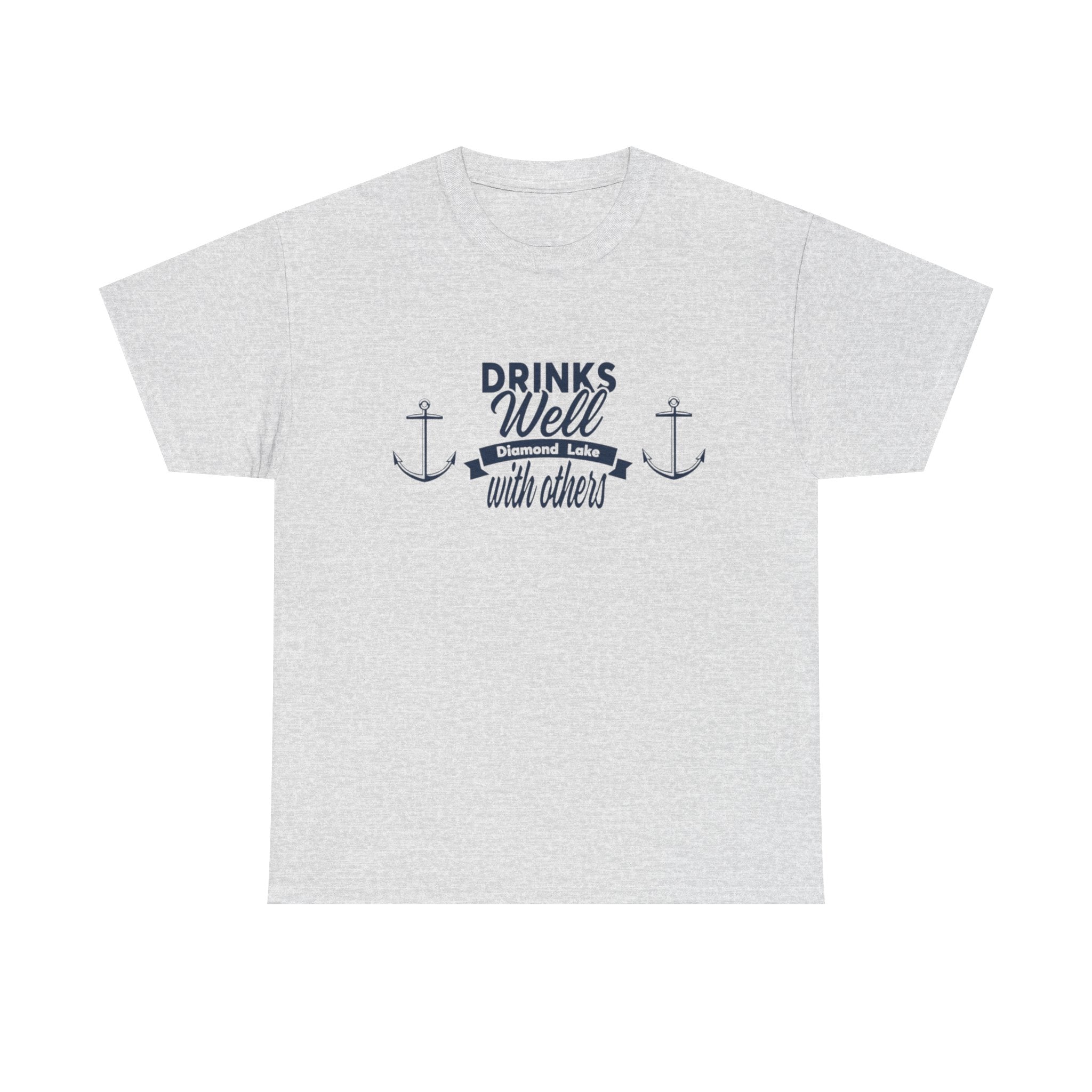 Diamond Lake "Drinks Well with Others" Green Unisex Heavy Cotton Tee