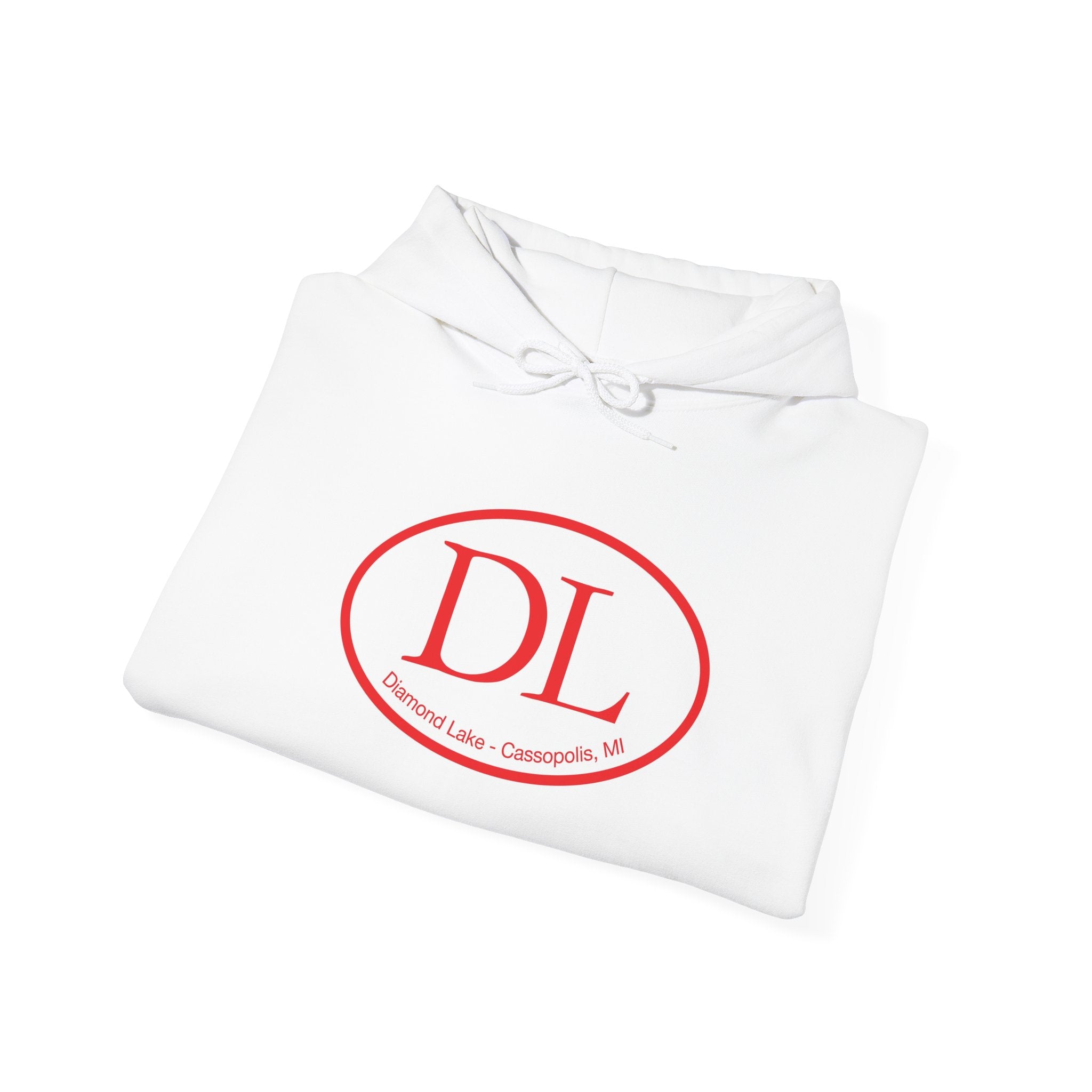 Diamond Lake Oval Logo  Red Unisex Heavy Blend™ Hooded Sweatshirt