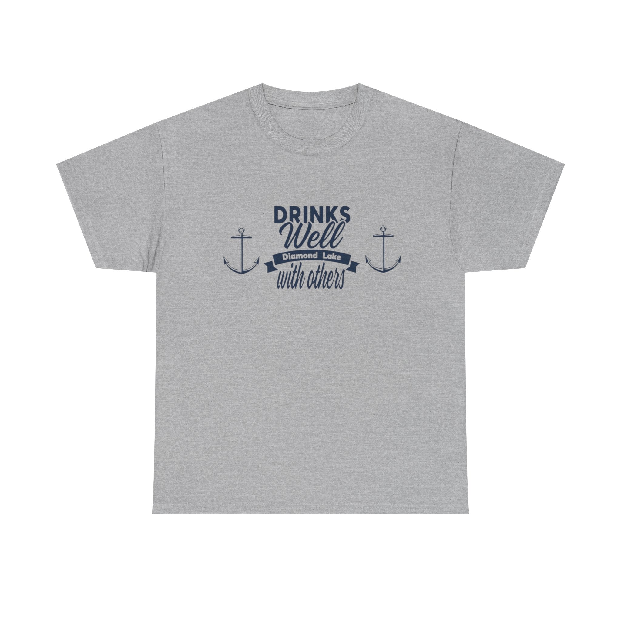 Diamond Lake "Drinks Well with Others" Green Unisex Heavy Cotton Tee