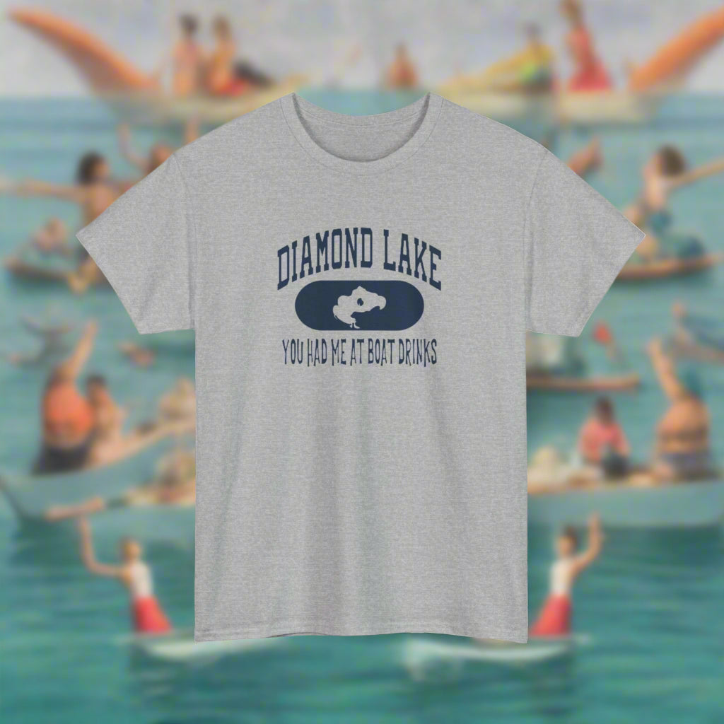 Diamond Lake Boat Drinks Tee, Summer T-Shirt, Vacation Shirt, Lake House Apparel, Casual Gift for Boaters, Outdoor Fun