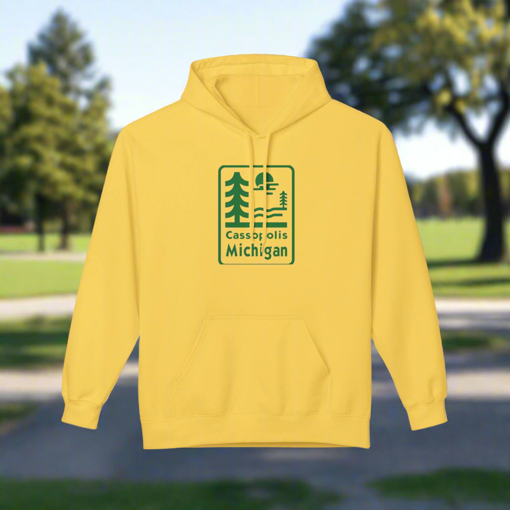 Cassopolis Michigan Nature Fleece Hoodie - Unisex Midweight Sweatshirt
