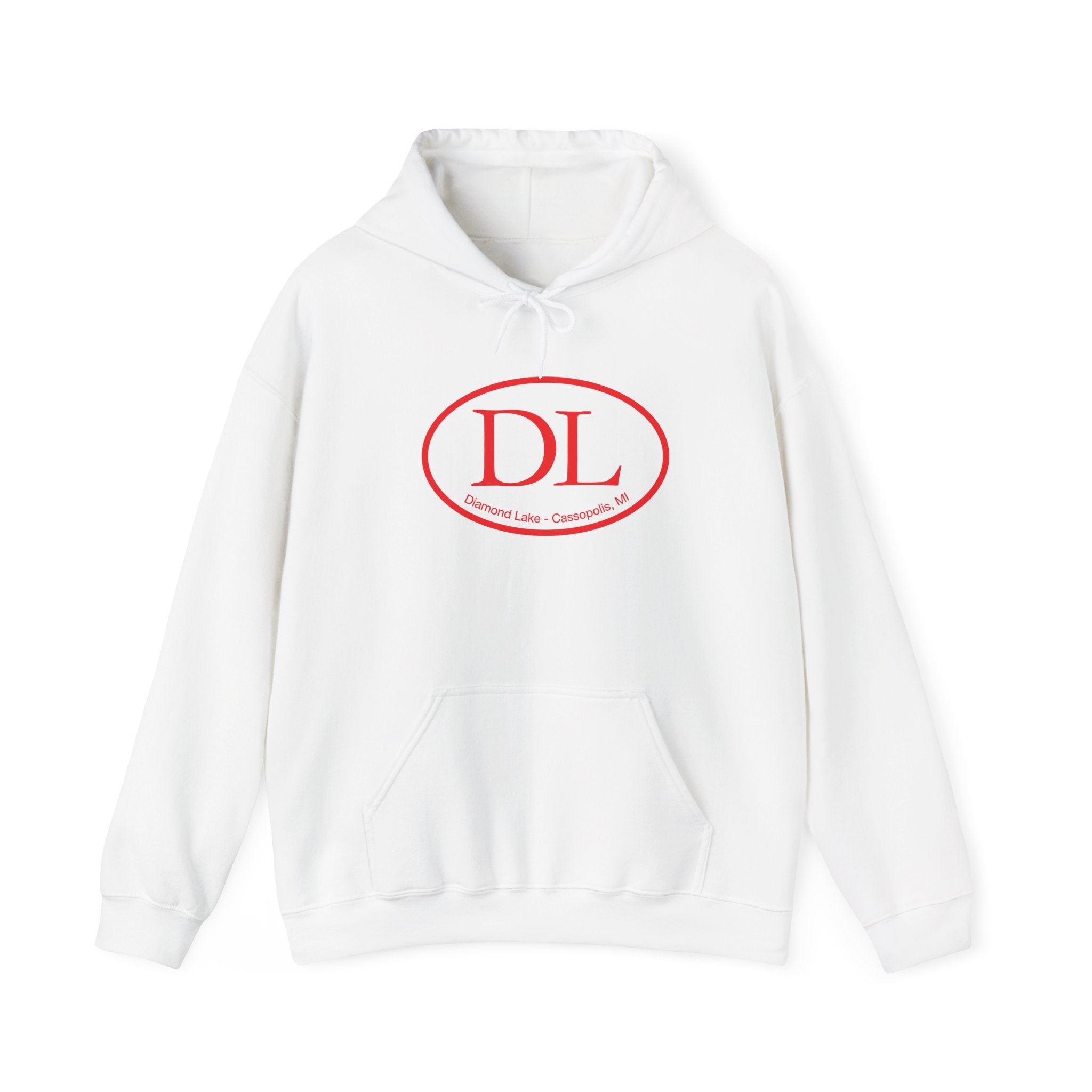 Diamond Lake Oval Logo  Red Unisex Heavy Blend™ Hooded Sweatshirt
