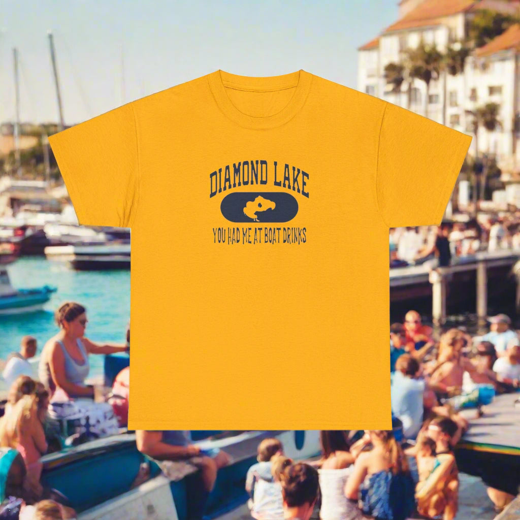 Diamond Lake Boat Drinks Tee, Summer T-Shirt, Vacation Shirt, Lake House Apparel, Casual Gift for Boaters, Outdoor Fun
